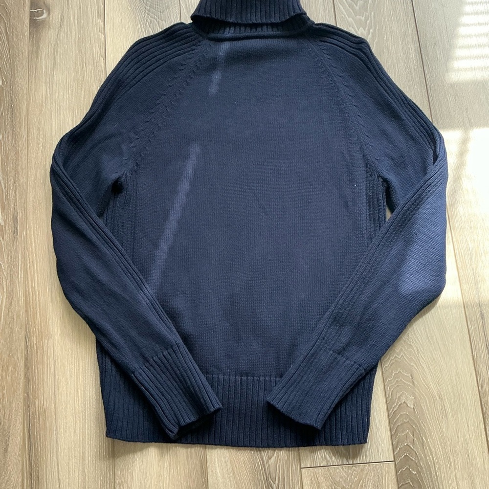 LRL Ralph Lauren Navy Turtleneck Sweater /Y2K cotton Knit - Picture 4 of 13